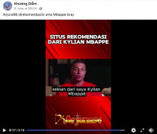 [Cek Fakta] Kylian Mbappe Rekomendasikan Situs Judi Online, Ini Faktanya