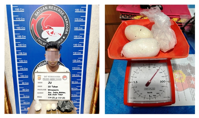 Warga Aceh Timur Nekat Selundupkan 200g Sabu Lewat Anus