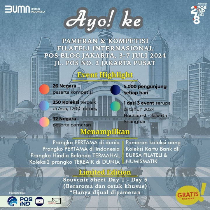 Datang dan Ramaikan! Pameran Filateli Bertaraf Internasional di Pos Bloc