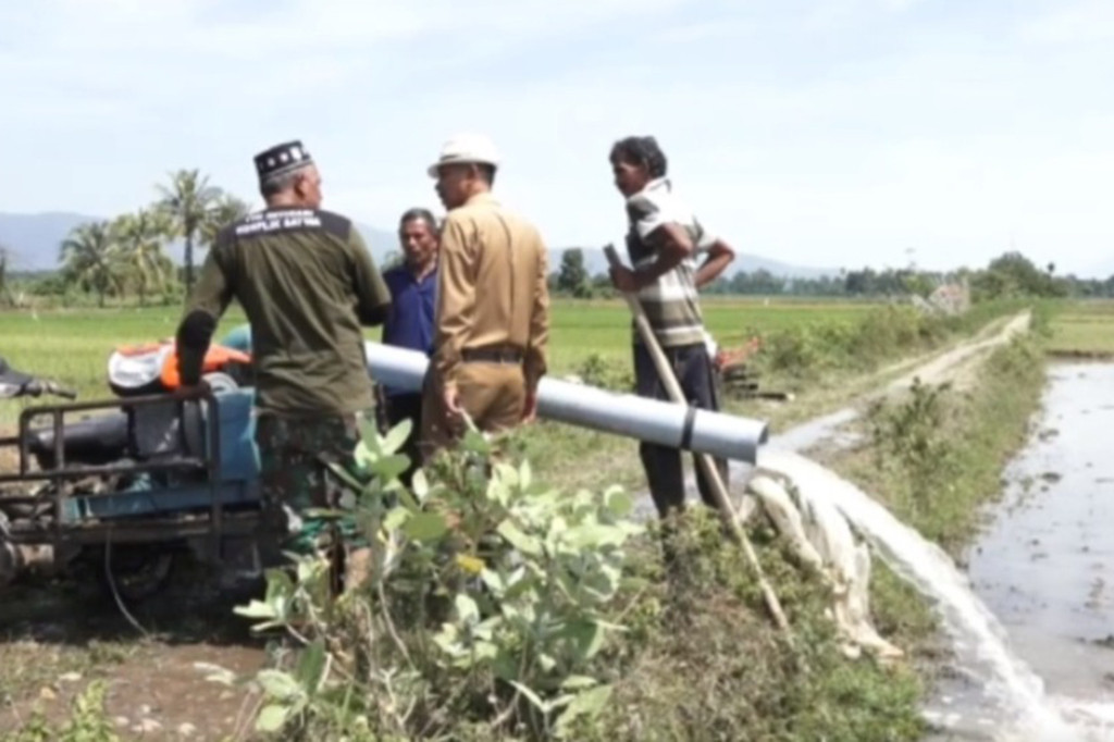 Hadapi El Nino, Petani di Pidie Gunakan Mesin Pompa Air