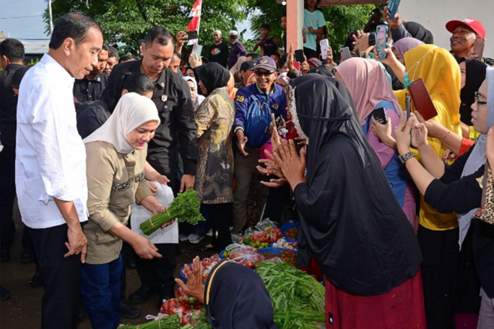 Antusiasme Warga dan Pedagang Pasar Cekkeng Bulukumba Sambut Presiden dan Ibu Iriana