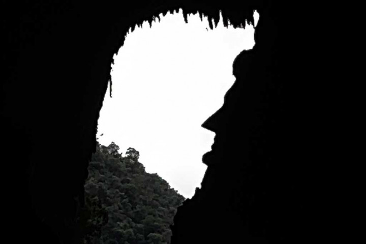 Batuan Alami Membentuk Wajah Abraham Lincoln di Gua Rusa Mulu