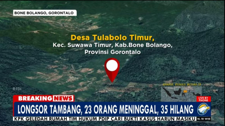Pencarian Korban Tambang Longsor di Gorontalo Masih Manual