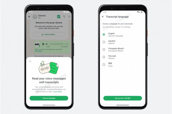 Fitur Transkripsi Pesan Suara WhatsApp Digulirkan ke Android