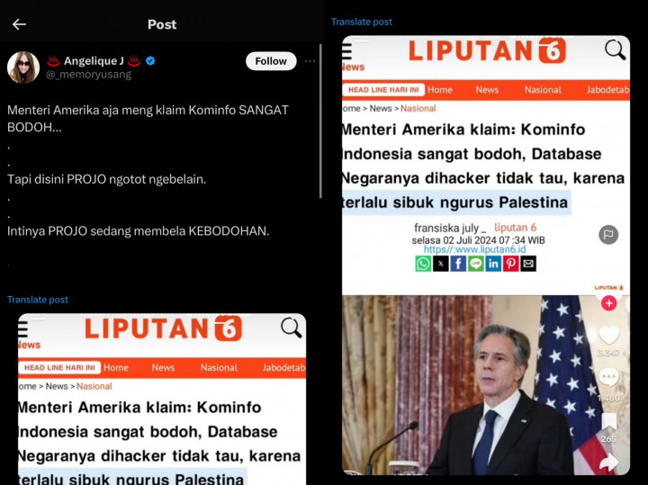 Cek Fakta: Menteri AS Sebut Kominfo Bodoh usai Database Negara Diretas, Ini Faktanya