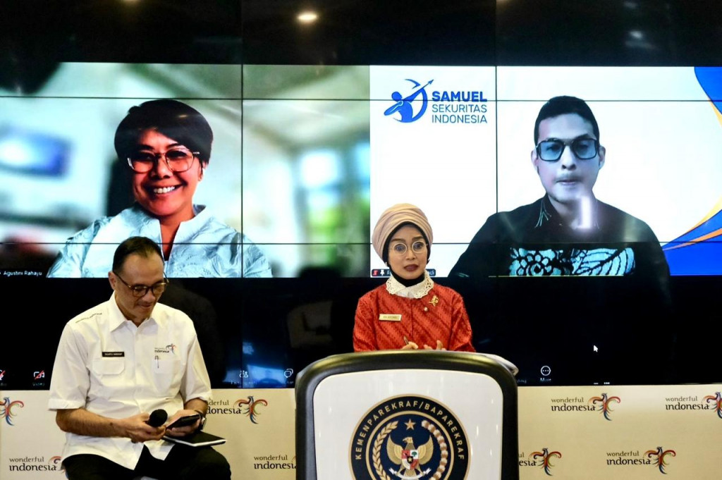 Adyatama Kepariwisataan dan Ekonomi Kreatif Ahli Utama Kemenparekraf/Baparekraf, Nia Niscaya, dalam The Weekly Brief With Sandi Uno. Dok. Kemenparekraf