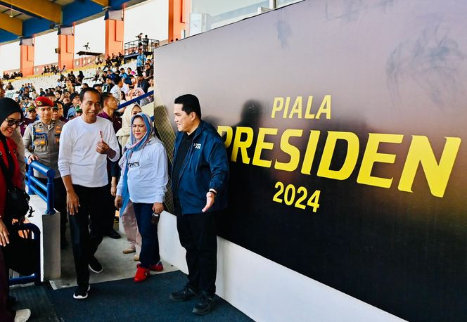 Presiden Jokowi dan Erick Thohir Buka Turnamen Piala Presiden 2024
