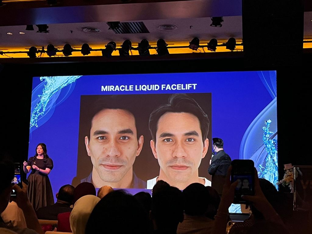 Foto perbandinan Darius Sinathrya sebelum dan sesudah menggunakan Teknologi Miracle AI. Dok. A. Firdaus/Medcom