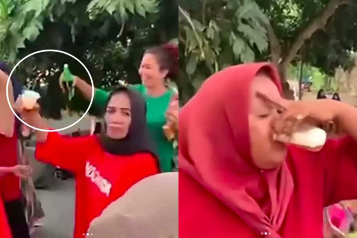 Viral Emak-emak Pesta Miras di Depan Anak-anak, Berujung Ditangkap Polisi