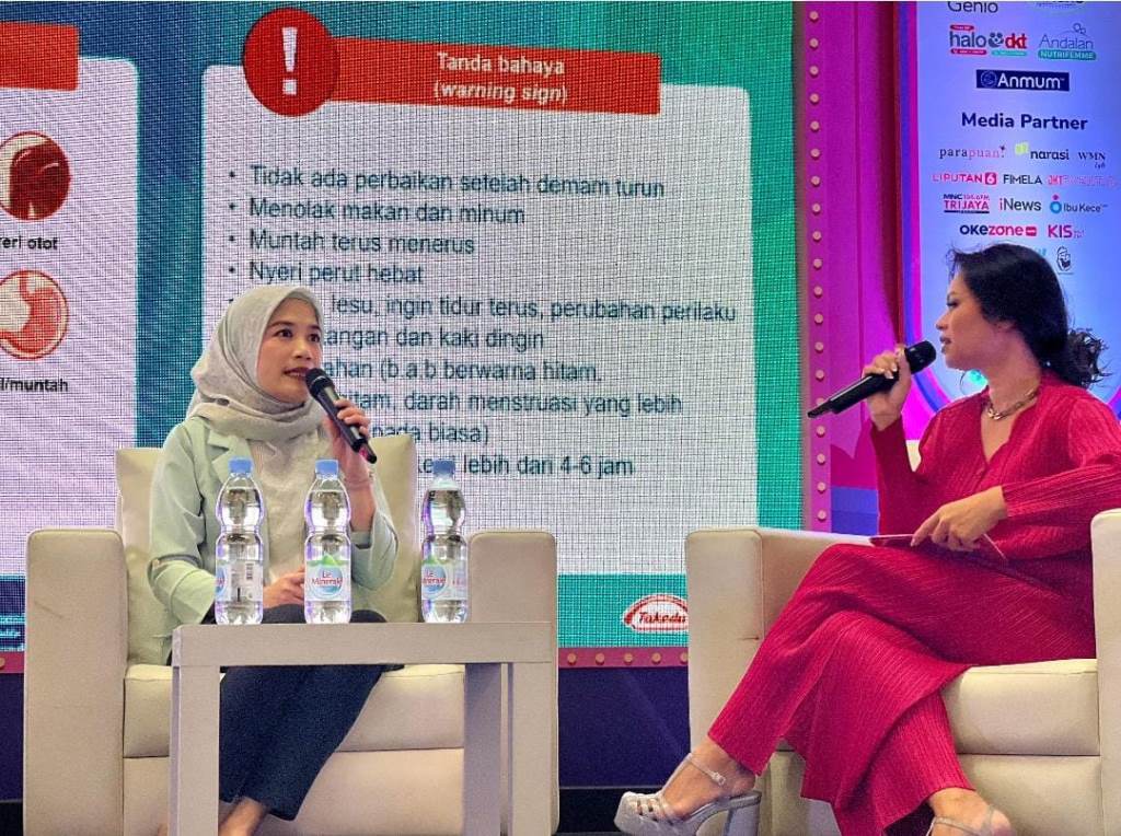 Dr. Nunki Andria Samudra, Sp.A, spesialis dokter anak dalam talk show Bye Bye DBD: 3M Plus dan Vaksin DBD Cara Terkini Terhindar dari Demam Berdarah” pada 28 Juli 2024.  Dok. Ist