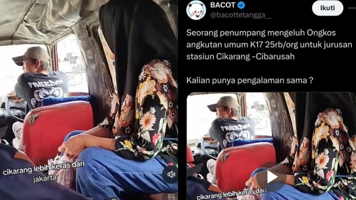 Oknum Sopir Angkot di Cikarang Bekasi Viral usai Getok Tarif ke Penumpang