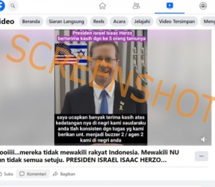[Cek Fakta] Presiden Israel Ucapkan Terima Kasih Kepada 5 Anggota NU, Ini Faktanya