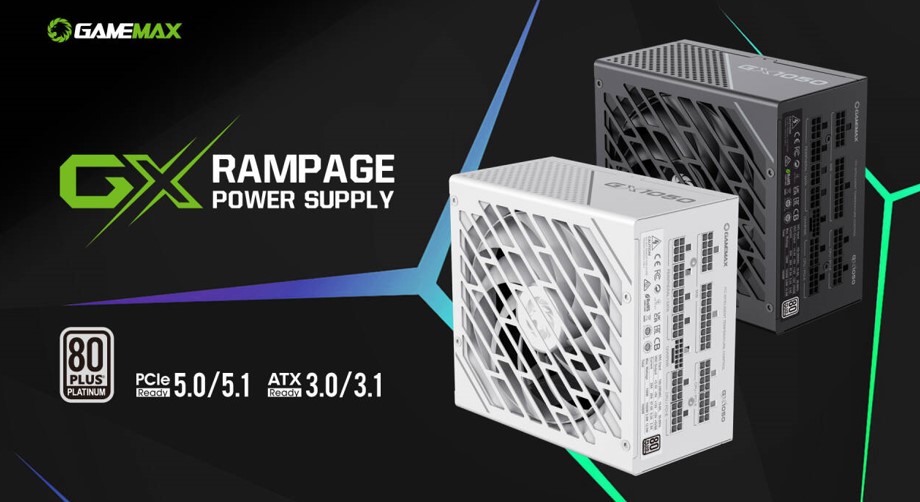 GameMax Rilis PSU GX Rampage 1050 Series, Dukung Nvidia RTX Terbaru