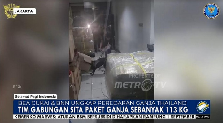 BNN dan Bea Cukai Bongkar Penyelundupan 113 Kg Ganja Asal Thailand