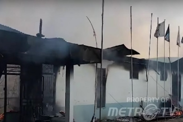Kantor KPU Papua Pegunungan Hangus Dibakar Massa