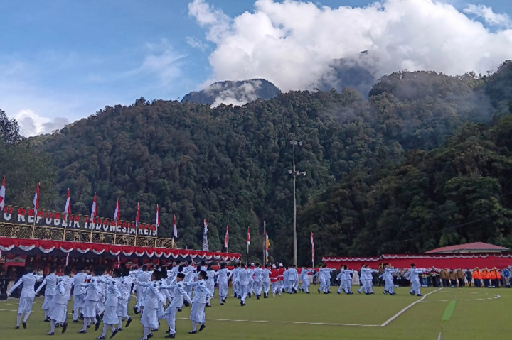 Momen PT Freeport Gelar Upacara HUT RI di Tembagapura