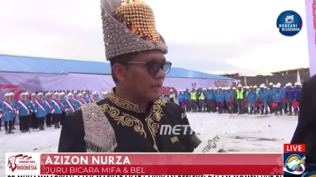 Juru bicara PT Mifa Bersaudara dan PT BEL Azizon Nurza (Foto:Dok.Metro TV)