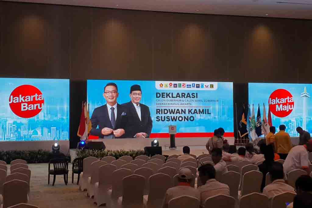 Potret Area Deklarasi Ridwan Kamil-Suswono dan KIM Plus, Ada 12 Parpol Pendukung