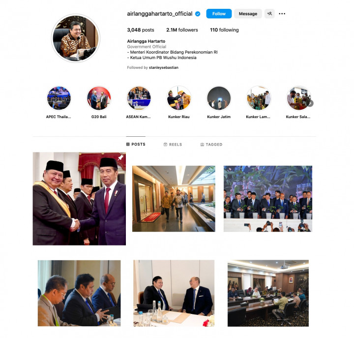 Airlangga Hartarto Bungkam di Instagram, Tak Ada Konten Golkar dan Ucapan Selamat untuk Bahlil Lahadalia