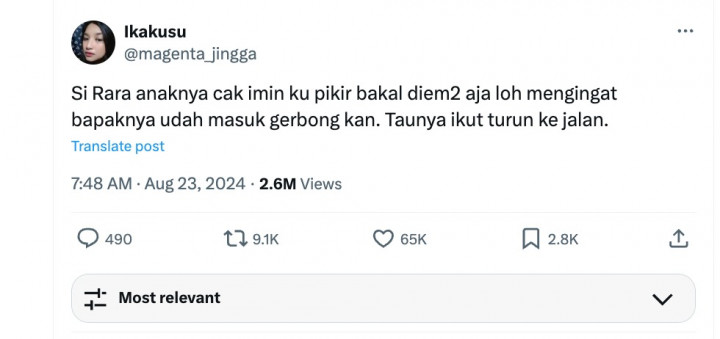 Komentar Netizen soal Anak Cak Imin Ikut Unjuk Rasa, Padahal Sang Ayah Pimpinan DPR