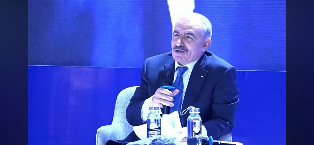 Mantan PM Palestina Mohammed Shtayyeh dalam simposium Partai NasDem di Jakarta, Sabtu, 24 Agustus 2024. (YouTube / NasDem TV)