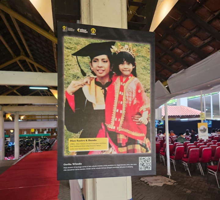Saksi Bisu Wisuda, 'Dian Sastro dan Ibunda' Mejeng di Selasar UI