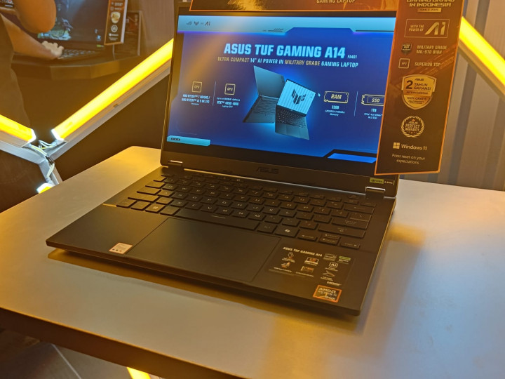 Asus TUF Gaming A14 Makin Tipis dan Canggih Pakai AI
