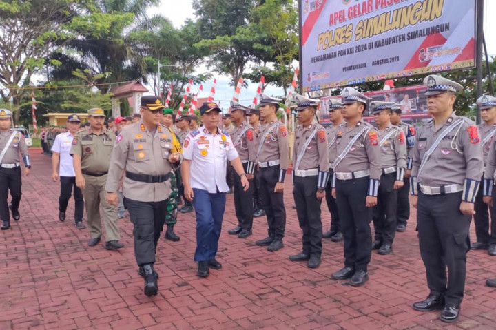 Pastikan Kesiapan PON XXI, Polres Simalungun Gelar Apel Pasukan Operasi Hatra Toba 2024