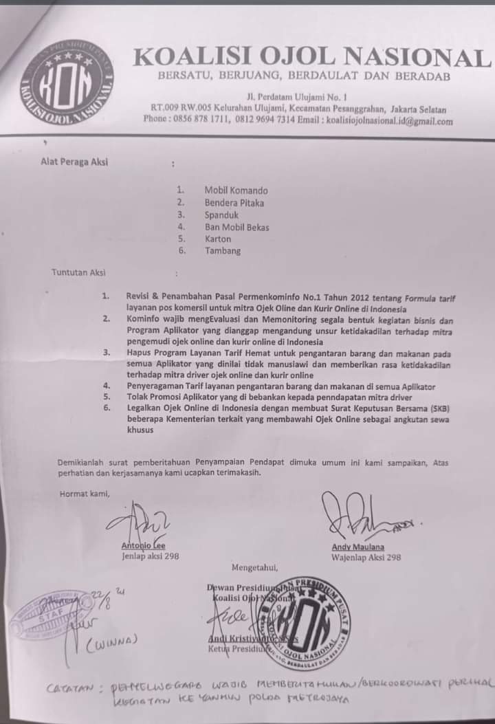 Driver Ojol Demo Besok, Ini Tuntutan Aksi, Lokasi, dan Waktu Kumpul di Jabodetabek