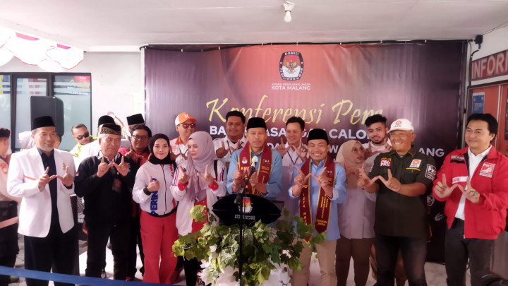 Bawa Dukungan 13 Partai, Wahyu-Ali Daftar Pilkada Kota Malang