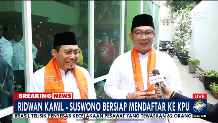 Ridwan Kamil-Suswono Resmi Daftar PIlkada Jakarta: Bahagia dan Meriah