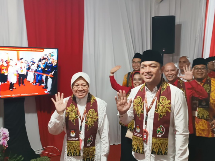 Diusung 3 Partai, Risma-Gus Hans Daftar Pilgub ke KPU Jatim