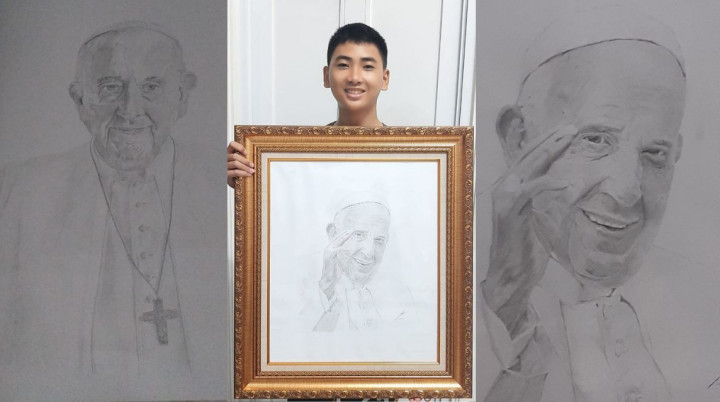 Cerita Lionel Louis Bocah Asal Bekasi yang Lukisannya Diterima Paus