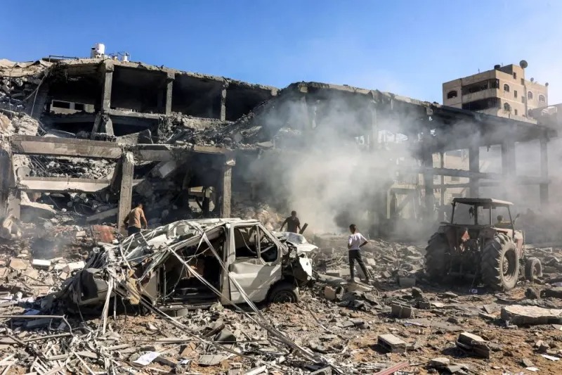 Kehancuran akibat serangan Israel di Gaza. (AFP)