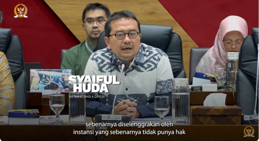 Ketua Komisi X DPR RI, Syaiful Huda. DOK YouTube DPR RI