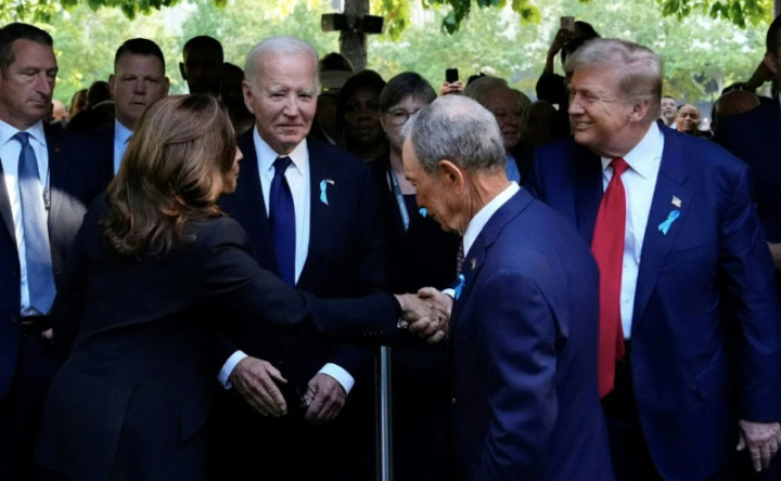 Jabat Tangan Harris dan Trump di Peringatan Serangan 9/11