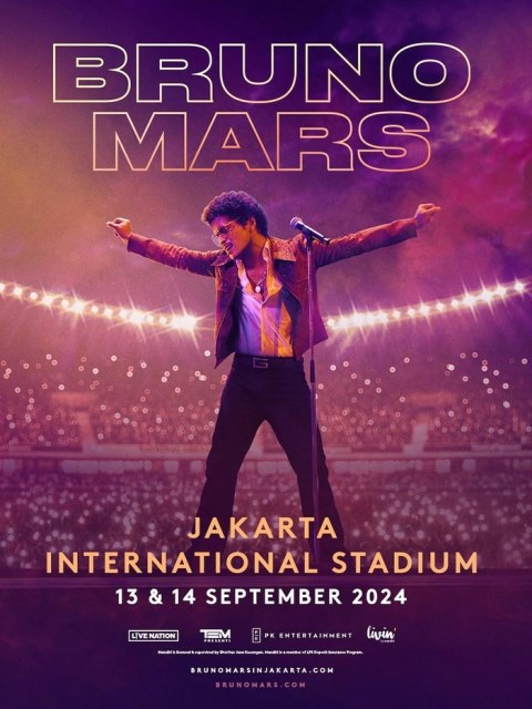 Konser Bruno Mars 11, 13, dan 14 September 2024. (Foto: Dok. PK Entertainment)