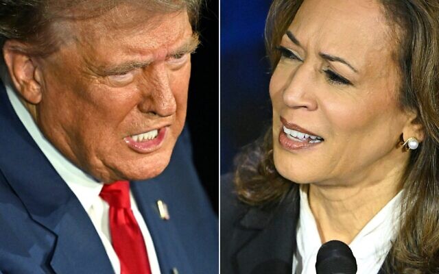 Donald J Trump (Kiri) dan Kamala Harris (Kanan). (Saul Loeb/AFP)