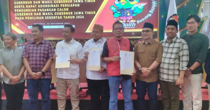 KPU Jatim Tetapkan 3 Paslon Pilgub 2024