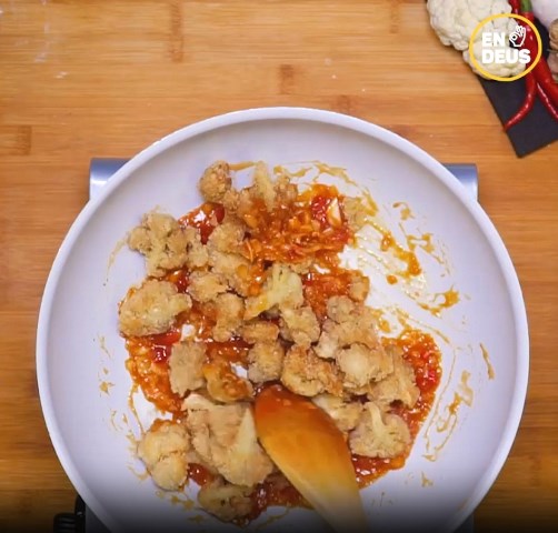 Kembang Kol Krispi Pedas, Pakai Nasi Putih, Tambuah Ciek!