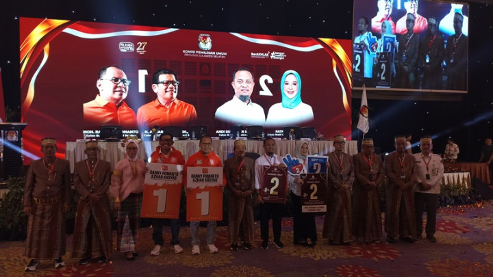 Nomor Urut Paslon Pilgub Sulsel: Danny Pomanto-Azhar Nomor 1, Andi Sudirman- Fatmawati 2