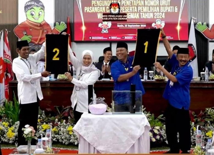 Pilkada Demak: Edi-Eko Nomor Urut 1, Esti-Gus Bad 2