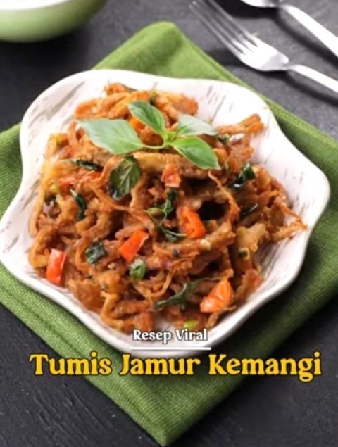 Tumis Jamur Kemangi, Berbumbu Rempah Aromatik dan Pedas