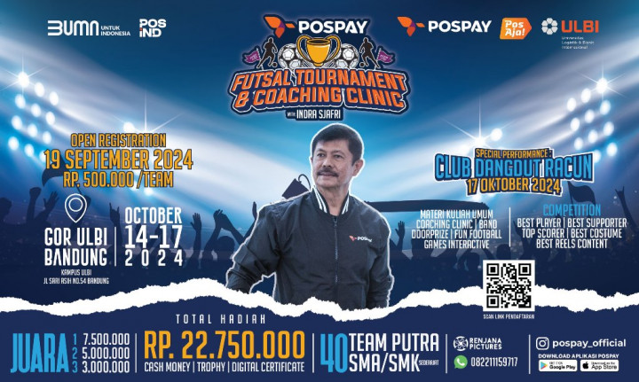 Hadirkan Indra Sjafri, PosIND Gelar Turnamen Futsal Pospay Cup & <i>Coaching Clinic</i>