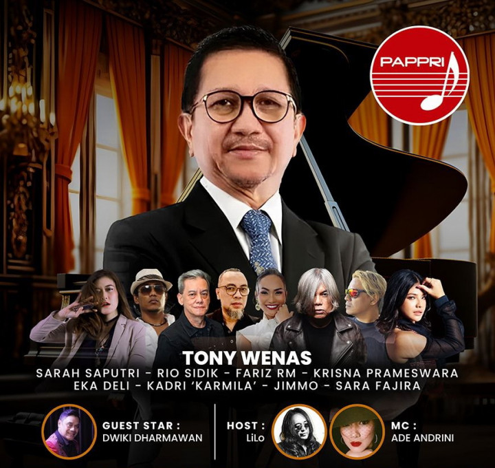 Tony Wenas Ajak Fariz RM dan Sara Fajira di Konser The Piano Man Jilid 2