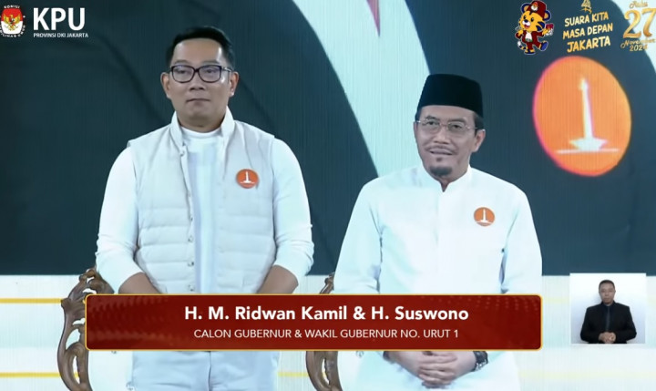 Debat Perdana Pilkada Jakarta 2024: Paslon RIDO Jadi yang Pertama Sampaikan Visi Misi