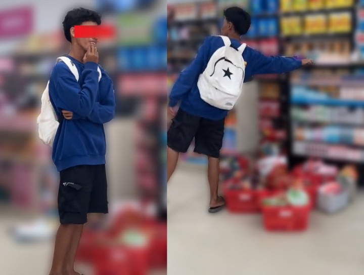 Viral! Aksi Pemuda Ngaku TikToker Borong Belanjaan Tapi Enggak Bisa Bayar