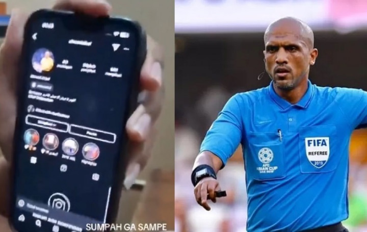 Netizen Bagikan Momen Akun Instagram Wasit Al Kaf Hilang usai Pimpin Laga Bahrain vs Indonesia