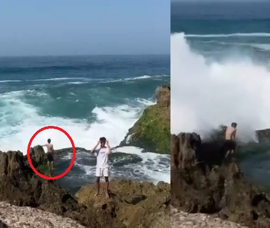 Viral Detik-detik Wisatawan Asal Medan Terseret Ombak di Pantai Kedung Tumpang