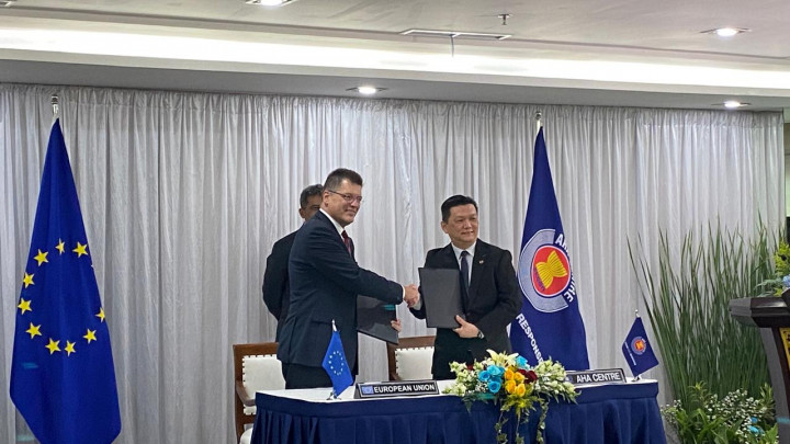 Perkuat Penanggulangan Krisis, Uni Eropa dan ASEAN Tandatangani Perjanjian Manajemen Bencana